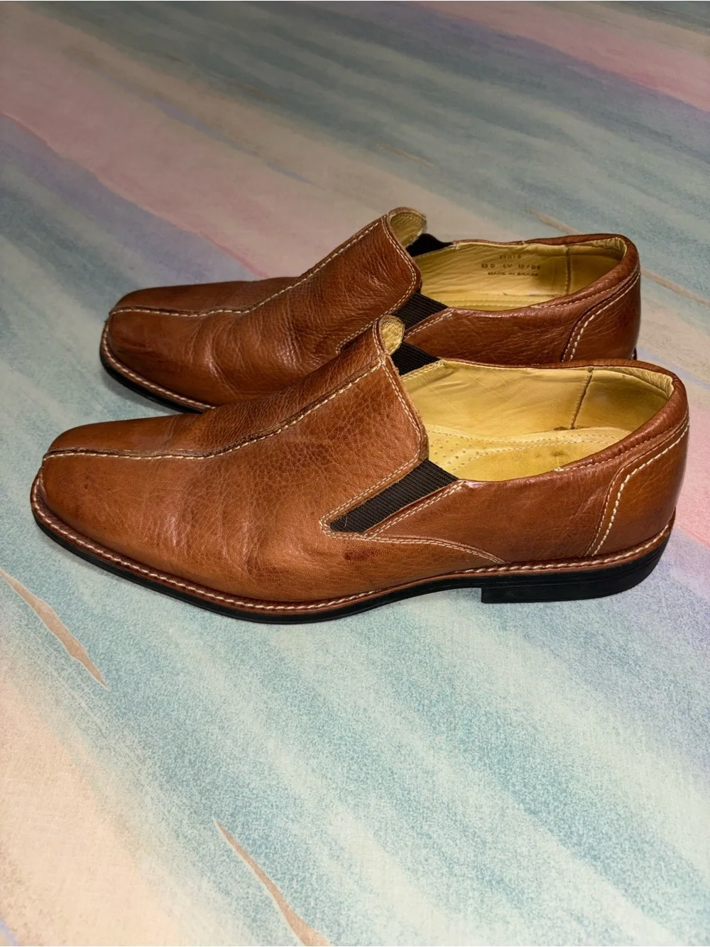 Sandro Moscolini Loafers Men's size 13 Brown cognac Leather Slip On Shoes